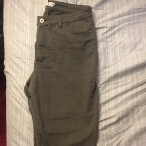 Olive green , high waisted skinny jeans